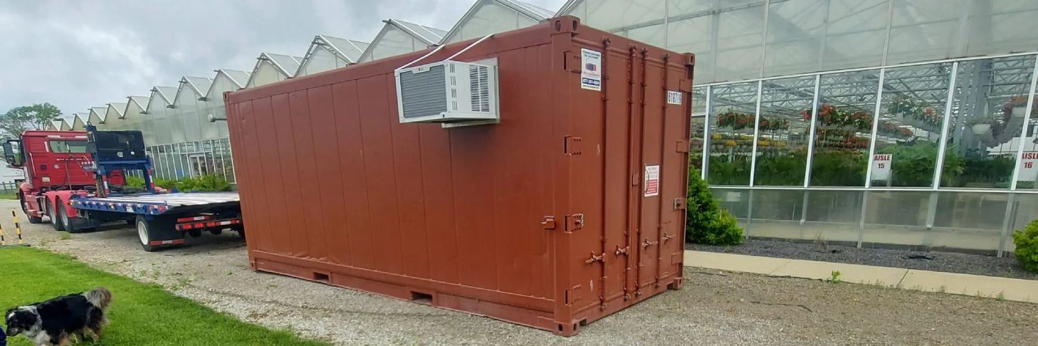 Shipping container farm storage