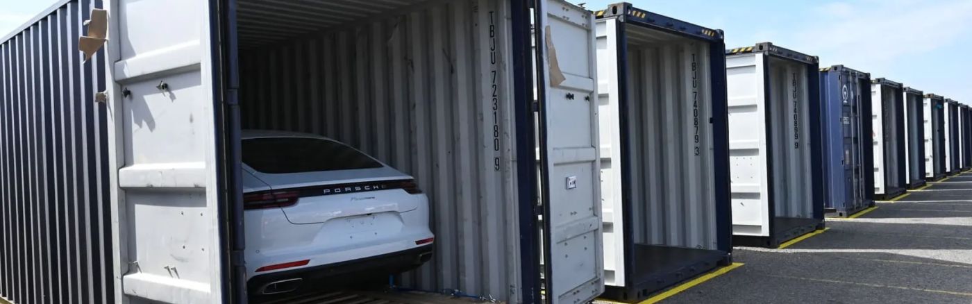 Shipping container car delivery